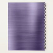 モダンシンプルブラシ仕上げメタリックパープルモノグラム プランナー手帳 (裏面)