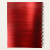 モダンシンプルブラシ仕上げメタリックレッドモノグラム プランナー手帳 (裏面)