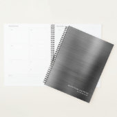モダンシンプルブラシ仕上げメタルシルバーグレー プランナー手帳 (ディスプレー)