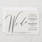 モダンシンプルブラック結婚式招待状 招待状 (正面)