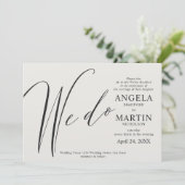 モダンシンプルブラック結婚式招待状 招待状 (スタンド正面)