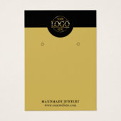 モダンシンプルブラック&金ゴールドジュエリー表示カード (正面)