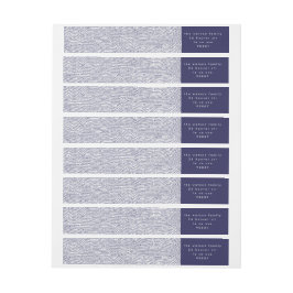 モダンシンプルブルードードル差出人住所 ラップアラウンドラベル