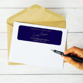 モダンシンプルブルー卒業差出人住所ラベル ラベル