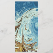 モダンシンプルブルー抽象芸術芸術的ア結婚ト メニュー (裏面)