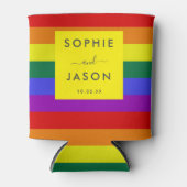 モダンシンプルプライドLGBTQ結婚のスクリプト 缶クーラー (正面)