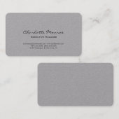 モダンシンプルプレインミニマルプロフェッショナルグレー 名刺 (正面/裏面)