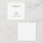 モダンシンプルプレーン金ゴールドルックプロフェッショナルエレガント スクエア名刺 (正面/裏面)