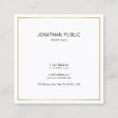 モダンシンプルプレーン金ゴールドルックプロフェッショナルエレガント スクエア名刺 (正面)