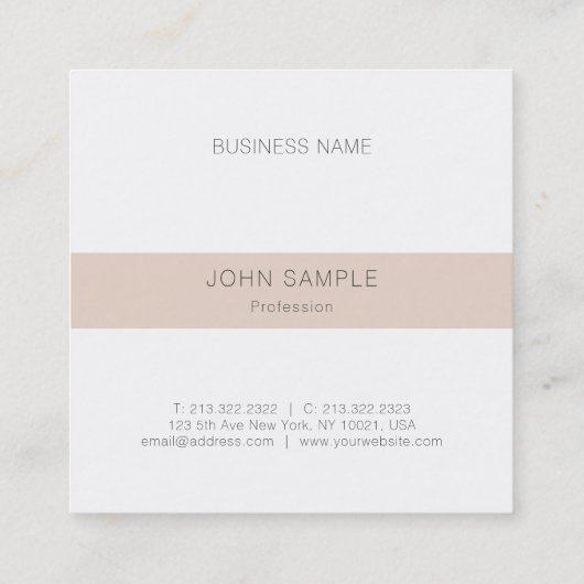 モダンシンプルプロフェッショナルエレガント モノグラムの スクエア名刺 (裏面)