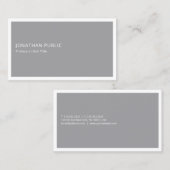 モダンシンプルプロフェッショナルグクールレーホワイトトレンディー 名刺 (正面/裏面)