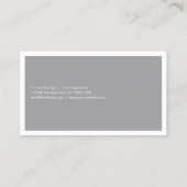 モダンシンプルプロフェッショナルグクールレーホワイトトレンディー 名刺 (裏面)