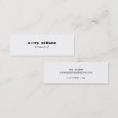 モダンシンプルプロフェッショナルスタイリッシュ スキニー名刺 (正面/裏面)