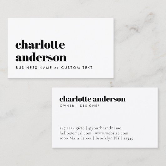 モダンシンプルプロフェッショナルタイポグラフィ 名刺 (正面/裏面)