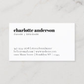 モダンシンプルプロフェッショナルタイポグラフィ 名刺 (裏面)