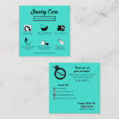 モダンシンプルプロフェッショナルティール（緑がかった色）ジュエリー気にガイド スクエア名刺 (正面/裏面)