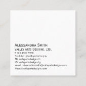 モダンシンプルプロフェッショナルビジネスフォトスクエア コーリングカード (裏面)