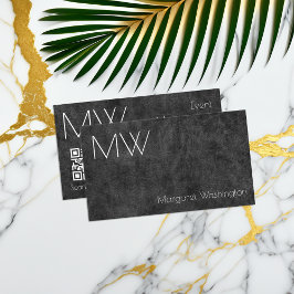 モダンシンプルプロフェッショナルブラックレザーミニマル 名刺