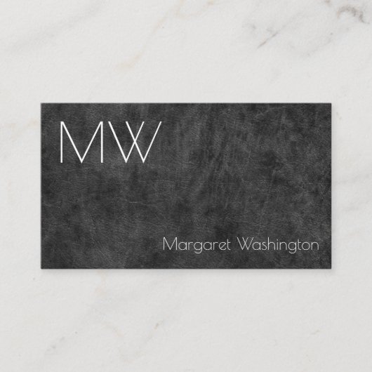 モダンシンプルプロフェッショナルブラックレザーミニマル 名刺 (正面)