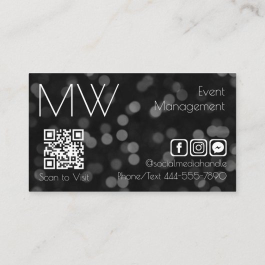 モダンシンプルプロフェッショナルブラック《写真》ぼけ味ミニマリスト 名刺 (裏面)