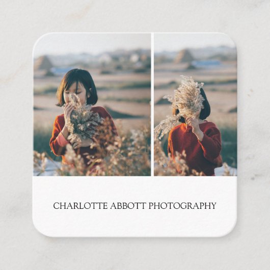 モダンシンプルプロフェッショナル写真 スクエア名刺 (正面)