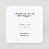 モダンシンプルプロフェッショナル写真 スクエア名刺 (裏面)