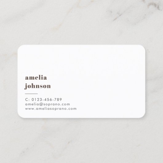 モダンシンプルプロフェッショナル歌手アクタ写真 名刺 (裏面)