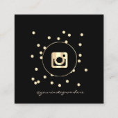 モダンシンプルプロフェッショナル、ドット金ゴールドInstagram スクエア名刺 (正面)