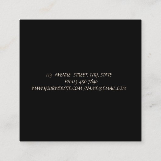 モダンシンプルプロフェッショナル、ドット金ゴールドInstagram スクエア名刺 (裏面)