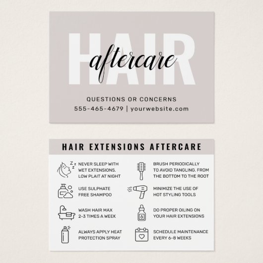 モダンシンプルヘアエクステンション (正面&裏面)