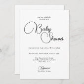 モダンシンプルベビーシャワー 招待状 (正面/裏面)