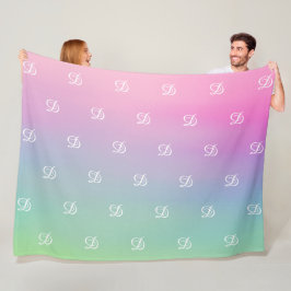 モダンシンプルベビーモノグラムのイニシャル フリースブランケット