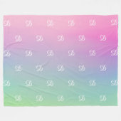 モダンシンプルベビーモノグラムのイニシャル フリースブランケット (正面(横))