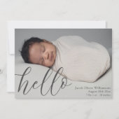 モダンシンプルベビー写真の発表 案内状 (正面)