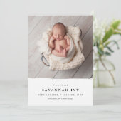 モダンシンプルベビー写真誕生 案内状 (スタンド正面)