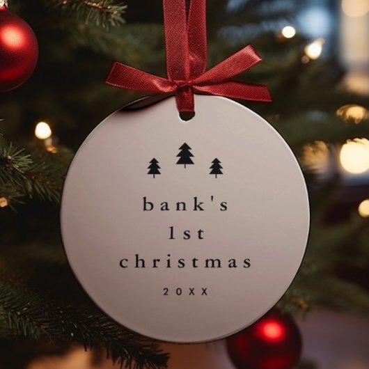 モダンシンプルベビー初めてのクリスマスツリー写真 セラミックオーナメント