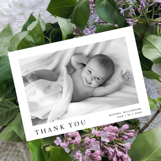 モダンシンプルベビー名 案内状