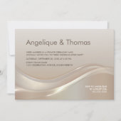 モダンシンプルベージュウェディングレセプション 招待状 (正面)