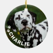 モダンシンプルペット名と写真 セラミックオーナメント (裏面)