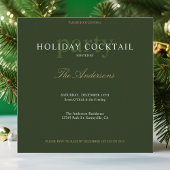 モダンシンプルホリデーカクテルクリスマスパーティー 招待状