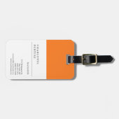 モダンシンプルホワイトイエローオレンジカラーミニマリスト ラゲッジタグ (正面横)
