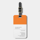 モダンシンプルホワイトイエローオレンジカラーミニマリスト ラゲッジタグ (正面縦)