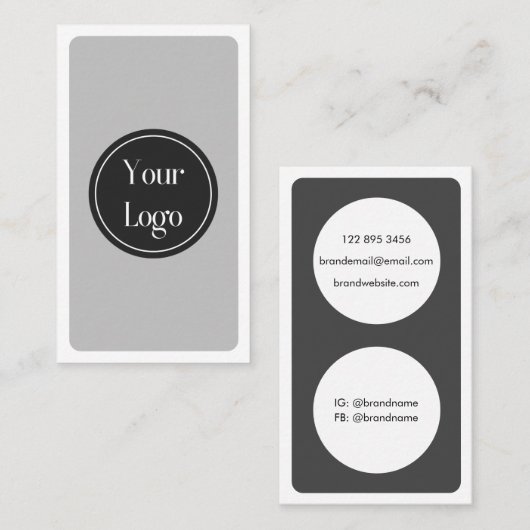 モダンシンプルホワイトグラファイトミニマリスト 名刺 (正面/裏面)