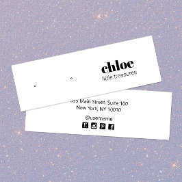 モダンシンプルホワイトスタッドイヤリング表示カード