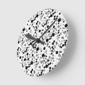 モダンシンプルホワイトテラゾブラックタイル ラウンド壁時計 (傾斜)