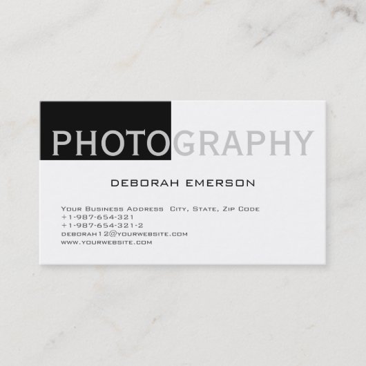 モダンシンプルホワイトブラック標準名刺 名刺 (正面)