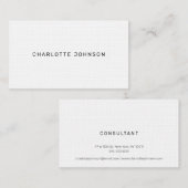 モダンシンプルホワイトリーネンミニマリストプロフェッショナル 名刺 (正面/裏面)