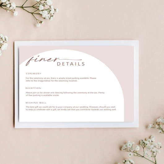 モダンシンプルボヘミアンアーチ詳細エンクロージャカード 招待状