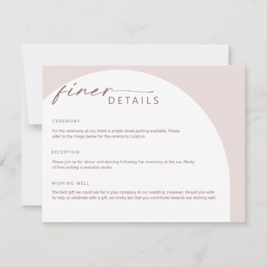 モダンシンプルボヘミアンアーチ詳細エンクロージャカード 招待状 (正面)