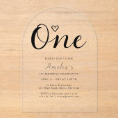 モダンシンプルボホハート第誕生日 アクリル招待状 (正面)